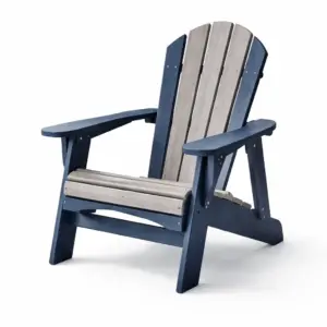 Sedia Adirondack in legno composito blu scuro e grigio