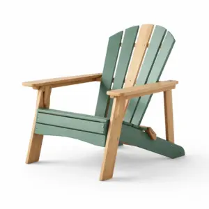 Sedia Adirondack in legno di acacia e polipropilene verde 80x85x95 cm