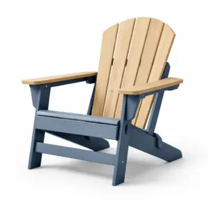 Sedia Adirondack in legno e polietilene blu grigio e color legno