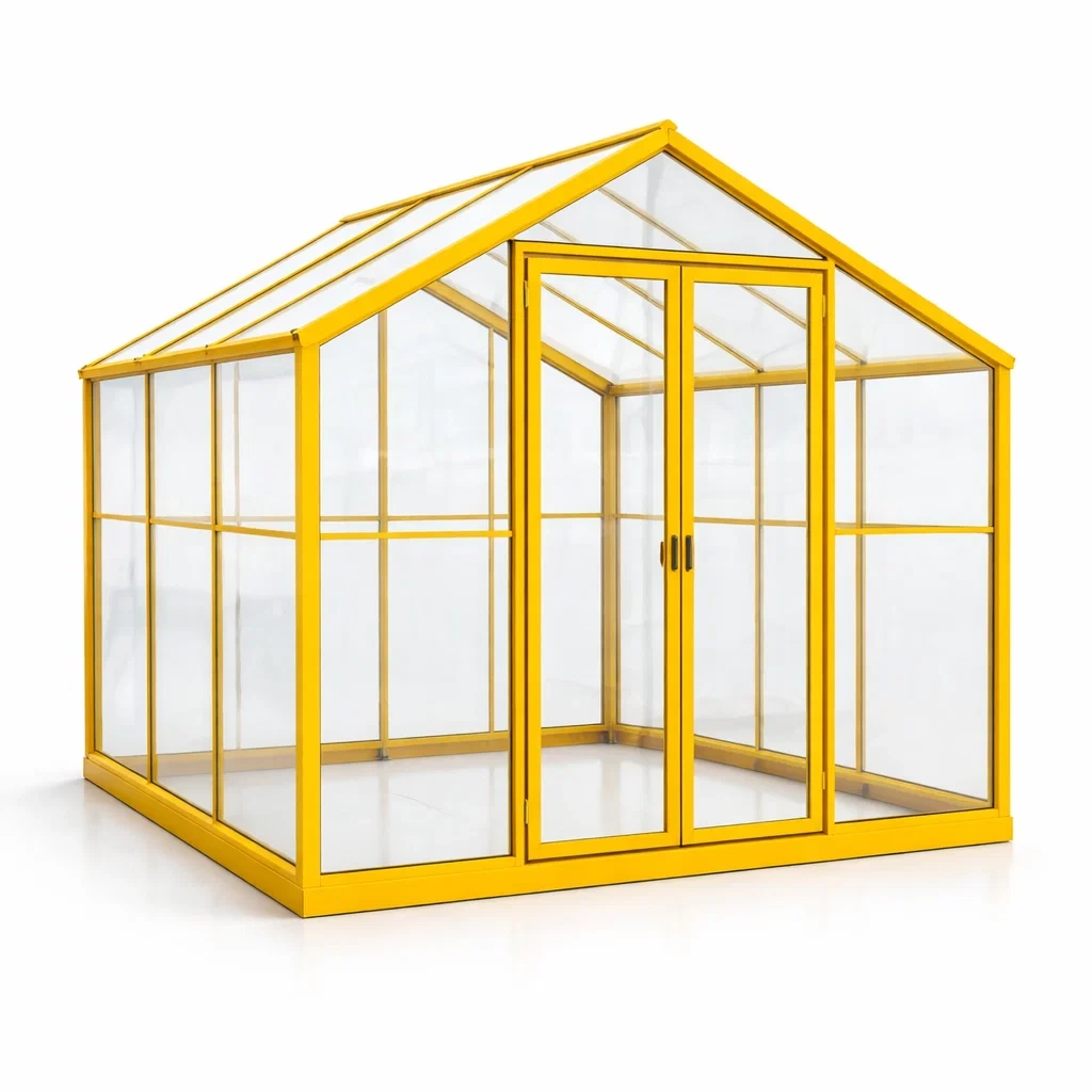 Serra in alluminio e policarbonato trasparente