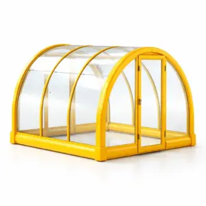 Serra da giardino curvata in alluminio e policarbonato gialla 200x200x150 cm